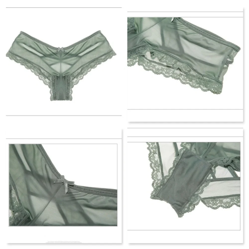 Rouge! Lace Trim Panties in Sage Green - Picture 12 of 13